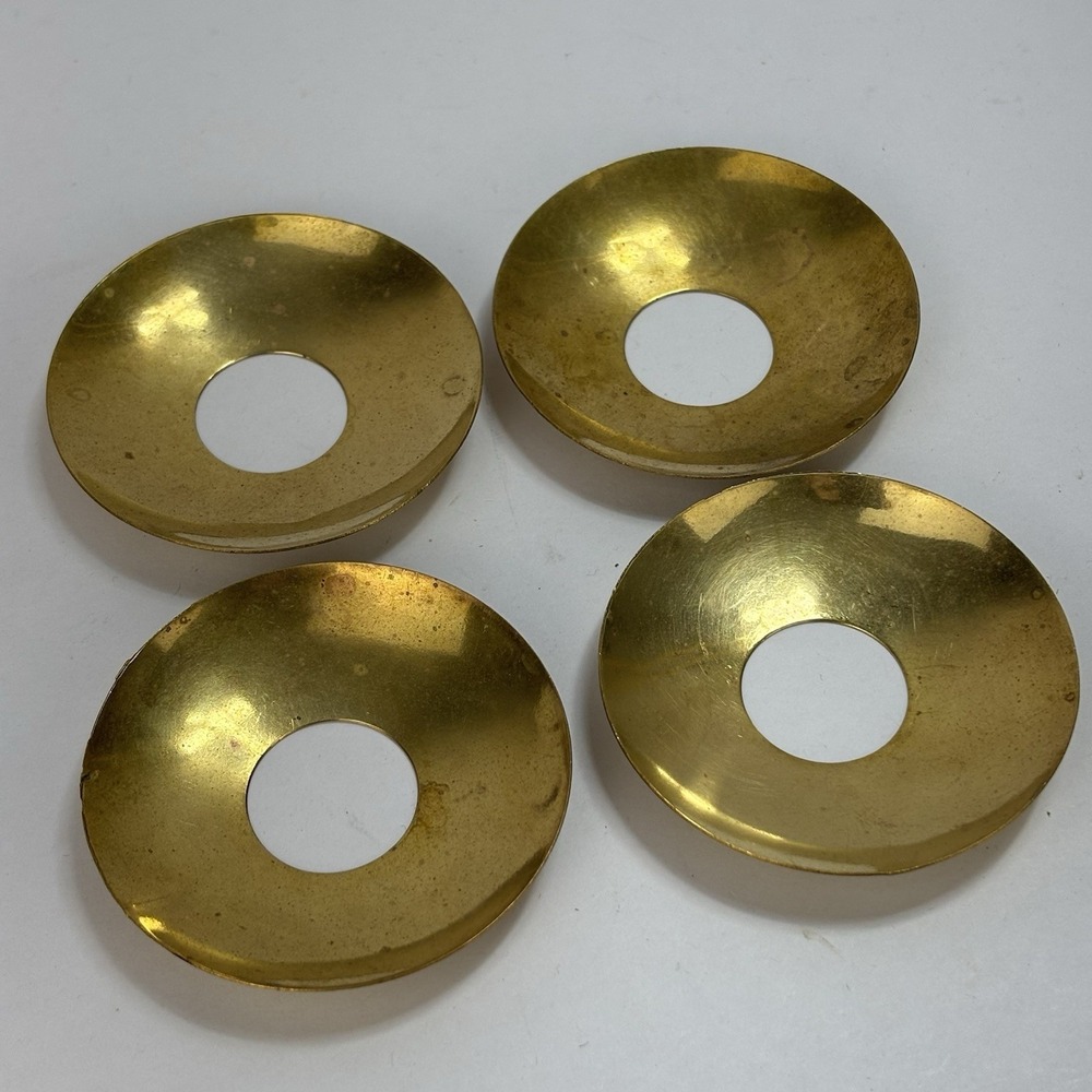 Solid Brass Candle Drip Catchers bobeches (4) Handmade In India